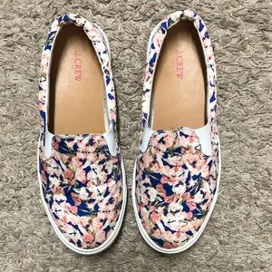 J. Crew Pink & Blue Floral Slip On Sneakers